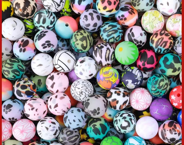 Colorful Silicone Beads Mix (4pcs) B9