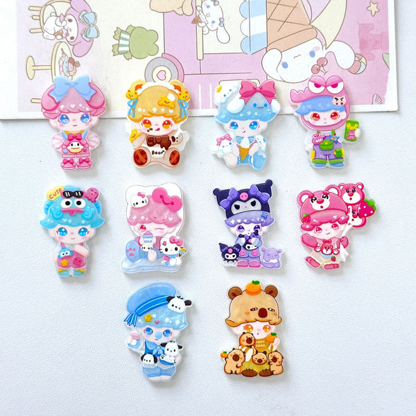 Cute Cartoon Acrylic Charms C14 (2pcs)